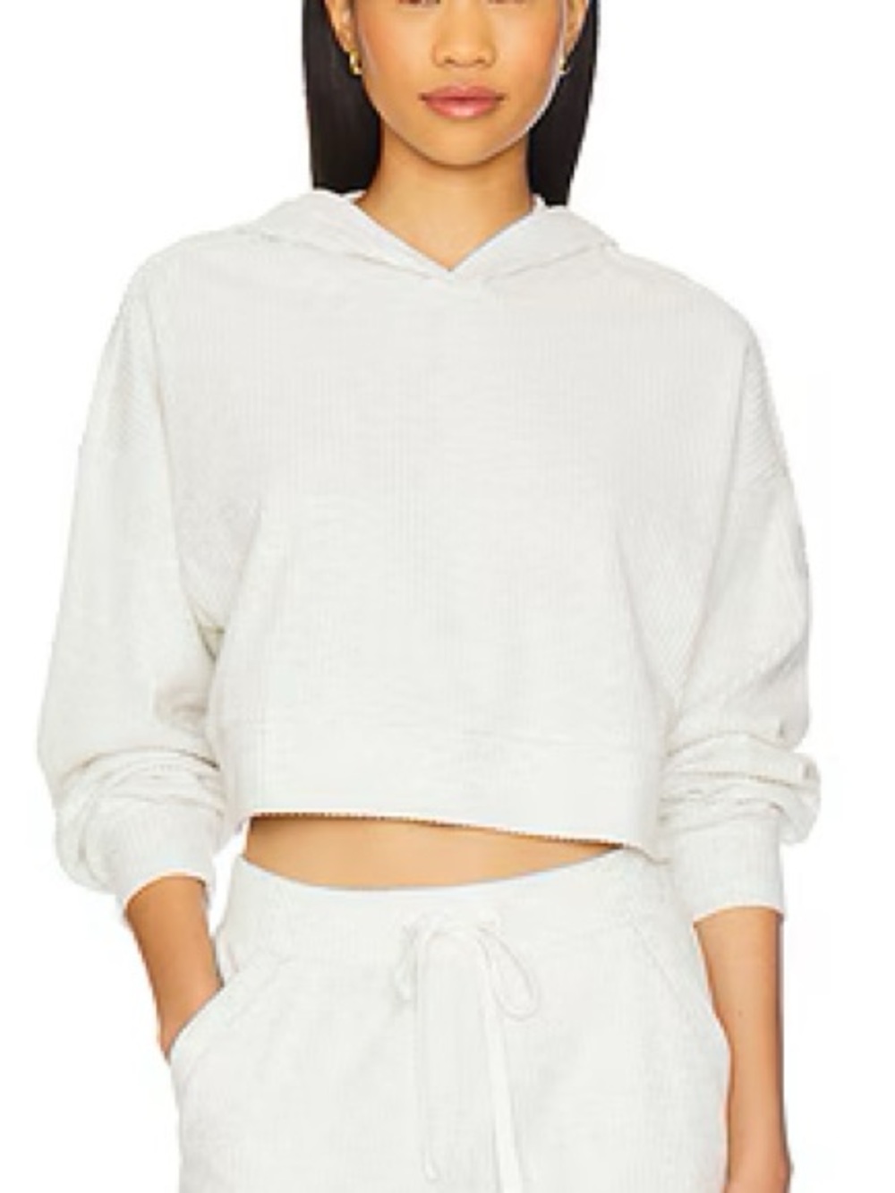 ALO Yoga Muse Hoodie White Heather size Small